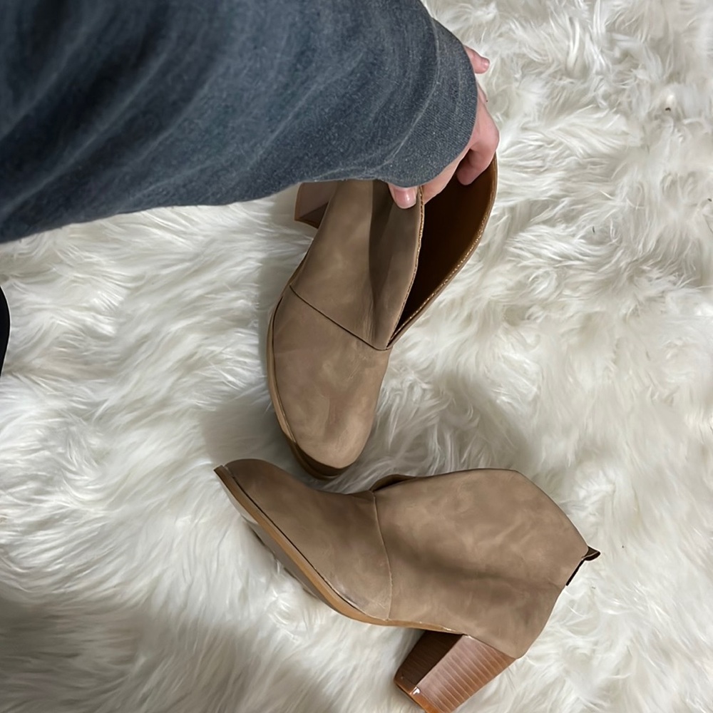 Tan booties